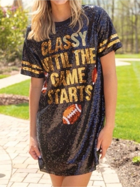 Simply Southern Tops - Simply Southern Sequined Football Top/Tunic